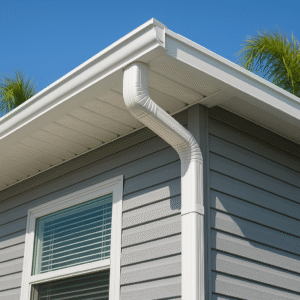 Mobile home gutter installation to protect from water damage in Florida homes